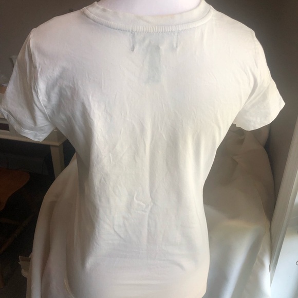 Vintage L-RL White Crew Tee Shirt 90s Y2K Size Small - Picture 6 of 11